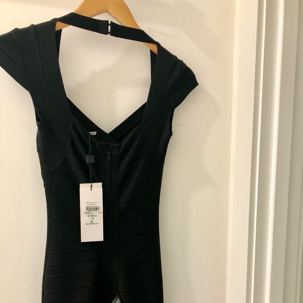 Black Herve leger long dress XS